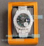 Replica Rolex Datejust Diamond-Paved Green Roman Watch 42 mm